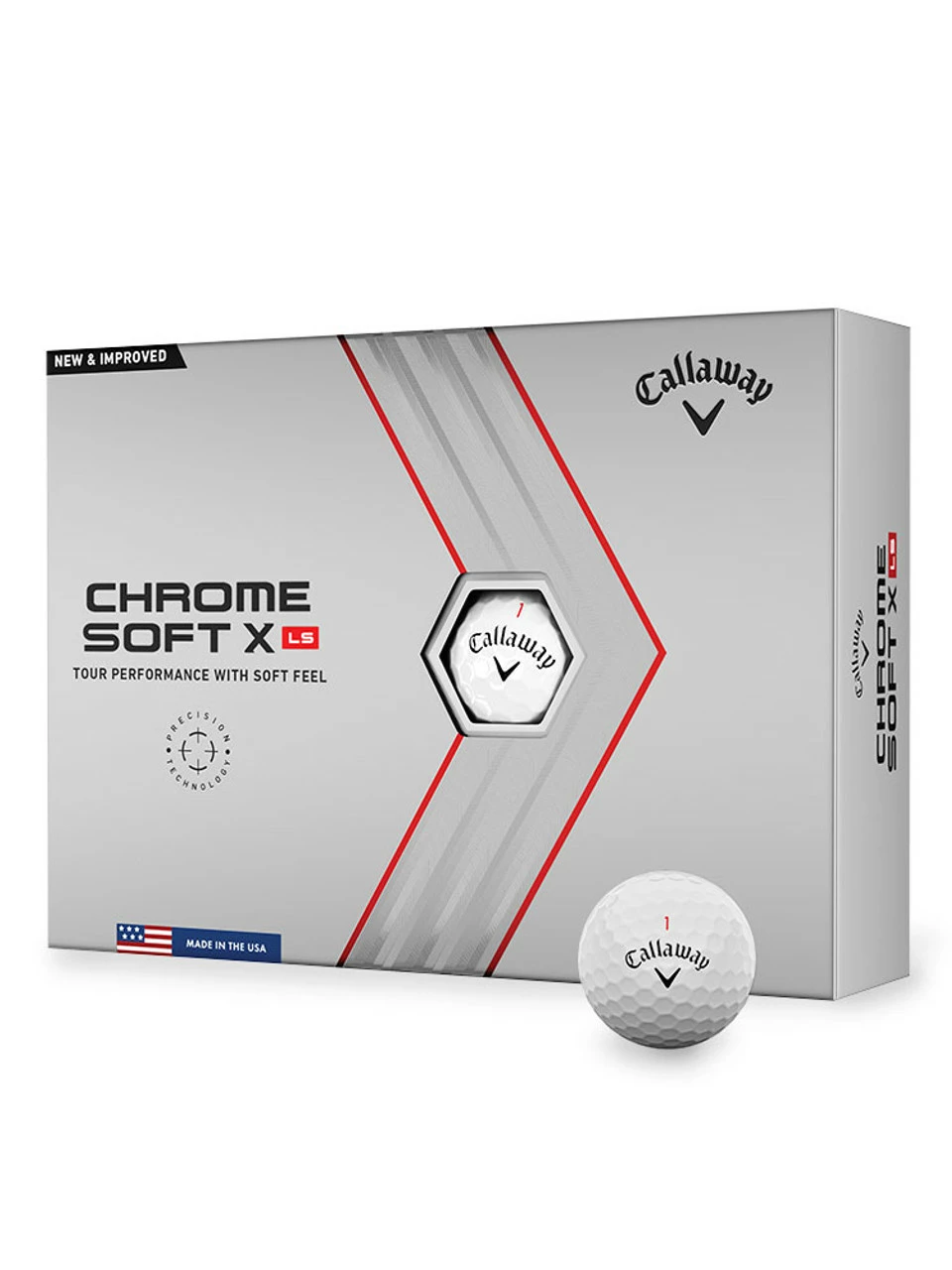 Callaway Chrome Soft X LS Golf Balls - 1 Dozen White 2022 1 Callaway Chrome Soft X LS Golf Balls - 1 Dozen White 2022