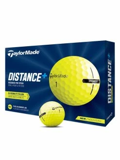 TaylorMade Distance+ Golf Balls - 1 Dozen Yellow